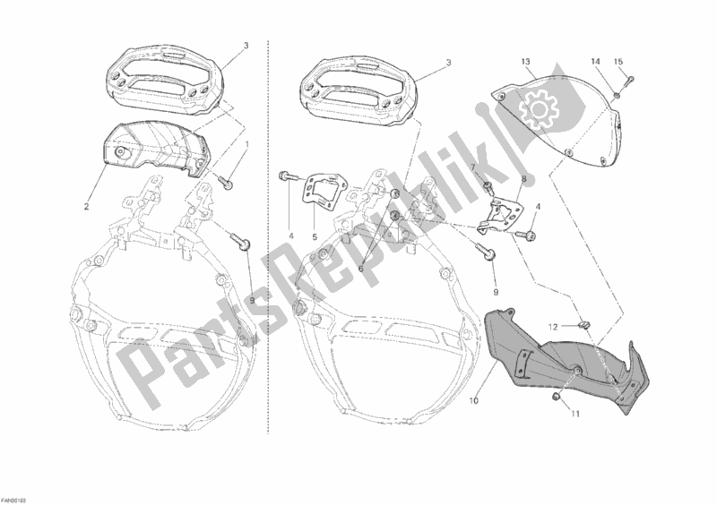 All parts for the Meter of the Ducati Monster 796 ABS USA 2013